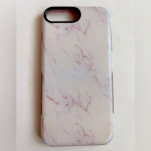 Casely bold iPhone 6/7/8 Plus protective case - white and pink marble